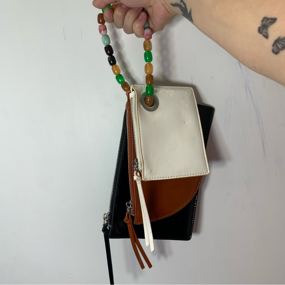 ZARA wristlet bag 3 in 1 geometrical beaded